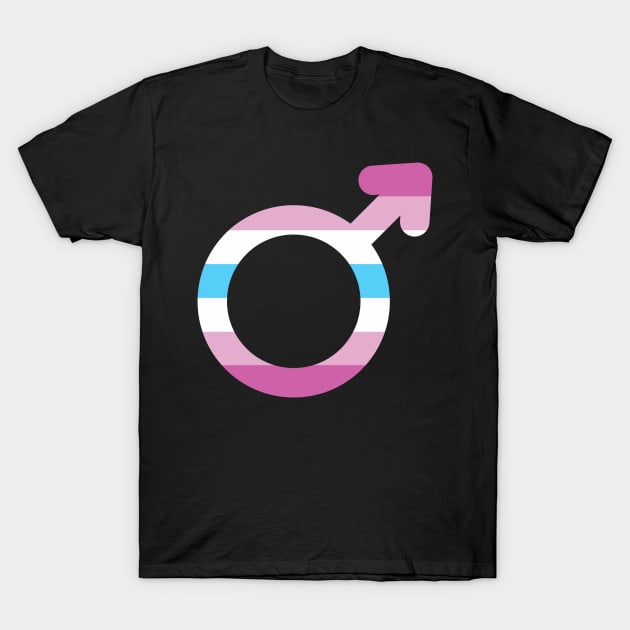 Femboy Male Gender Symbol with Femboy Striped Flag T-Shirt by TenchiMasaki